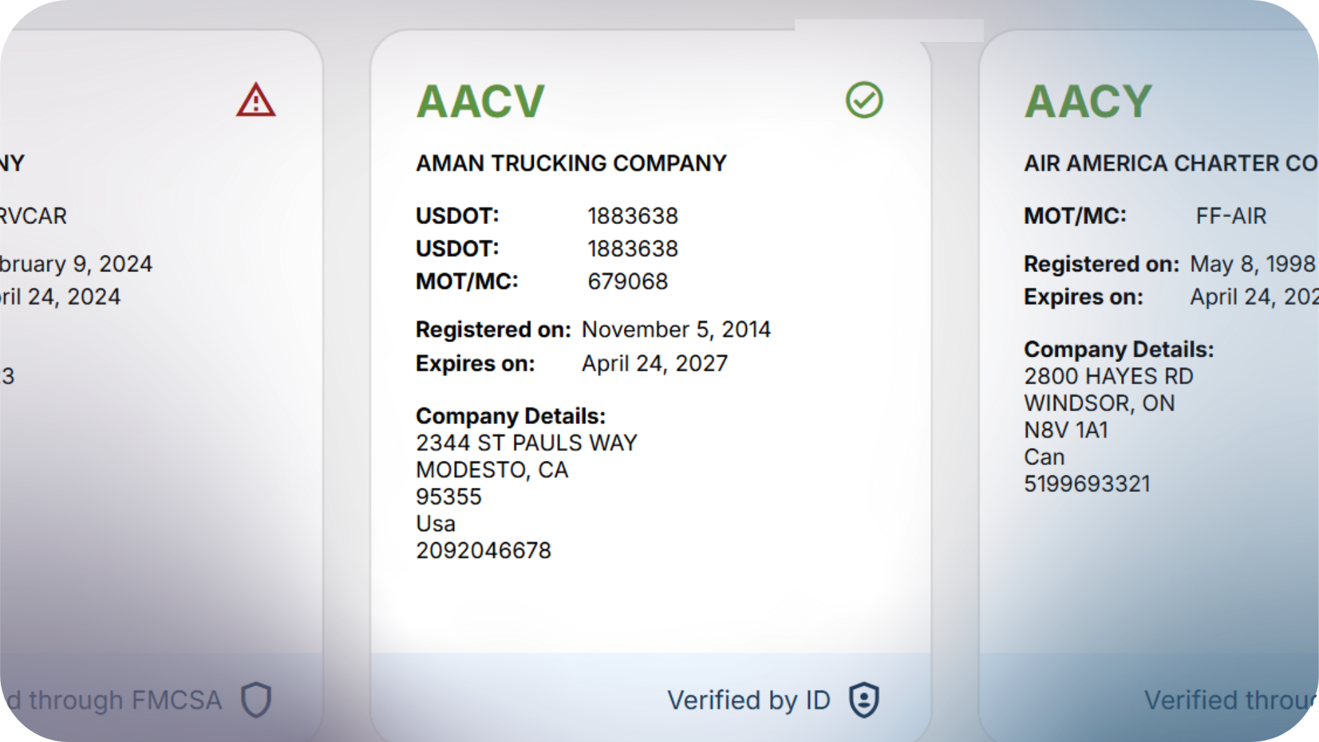 SCAC Details Product View